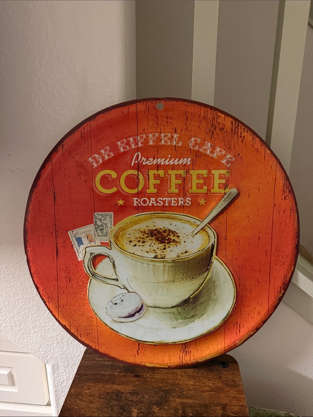 Vintage-Style Orange Coffee Roasters Wall Plaque